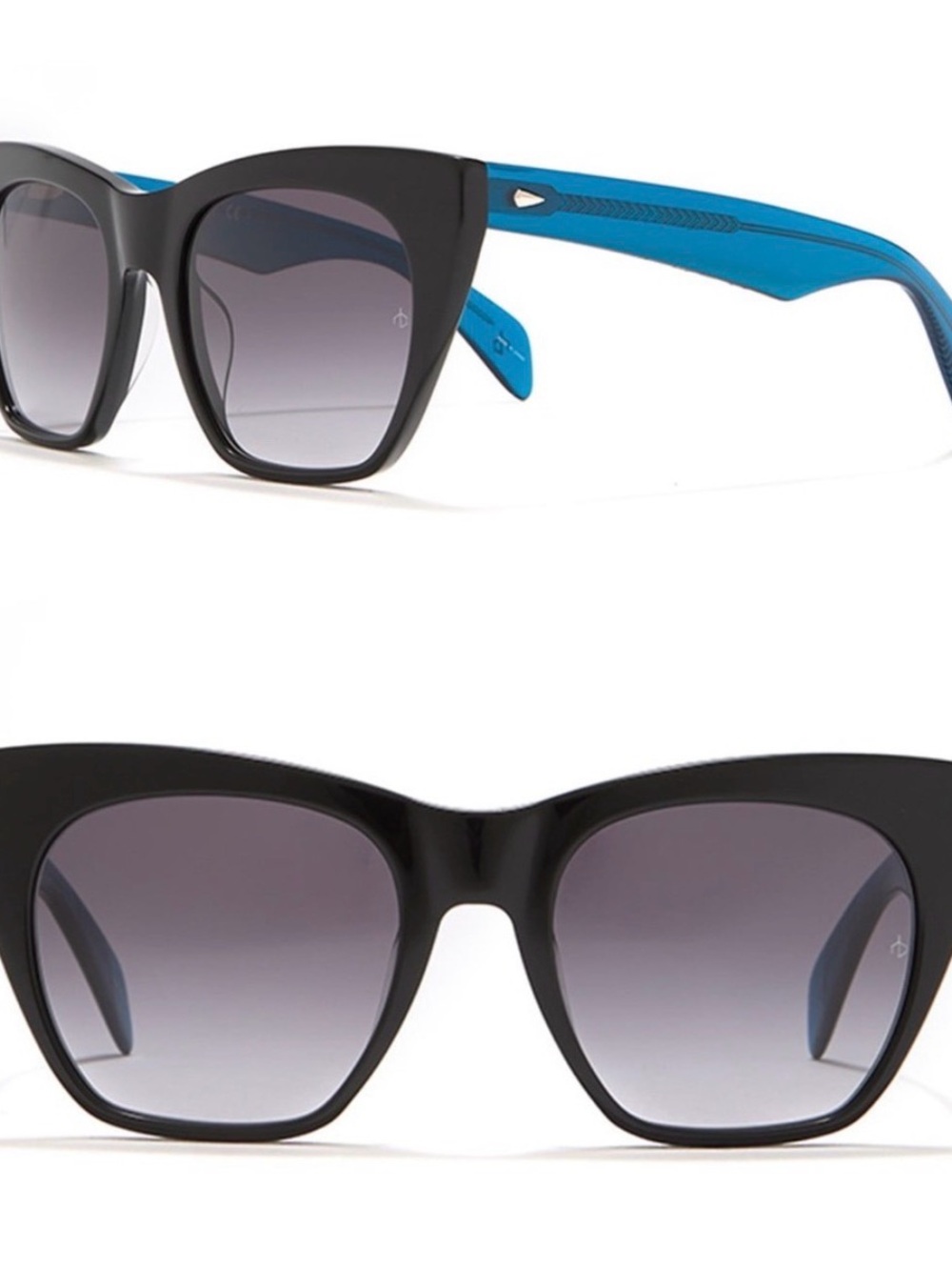 NWT Rag & Bone Black & Blue 54mm Cateye Sunglasses